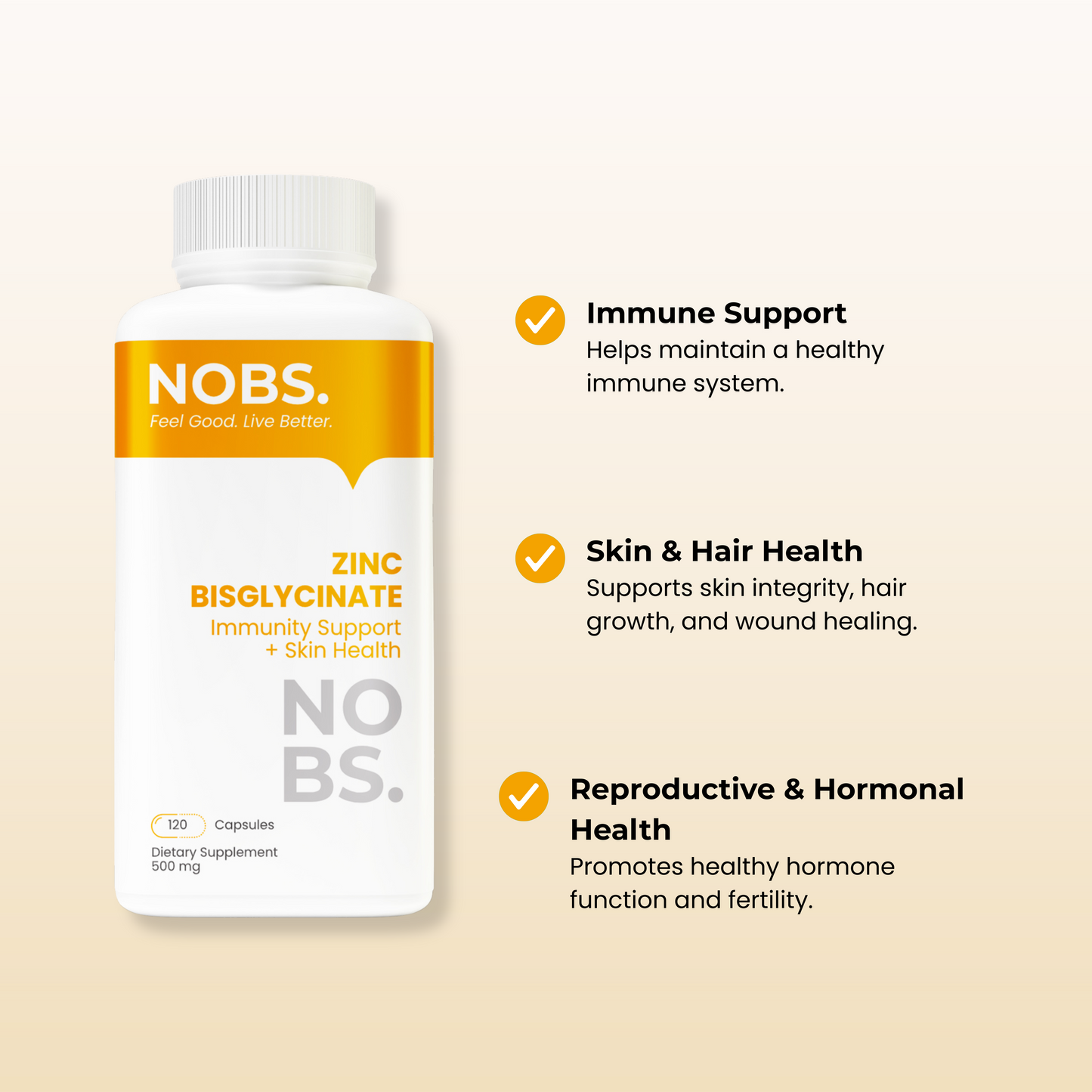 Zinc Bisglycinate - 500mg 360 Capsules (12-month supply)